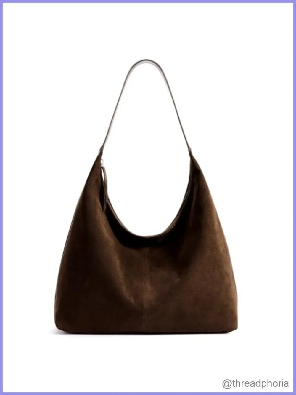 KALIDI Slouchy Tote Bag Vegan Leather Crescent Hobo Zipper Shoulder Purse